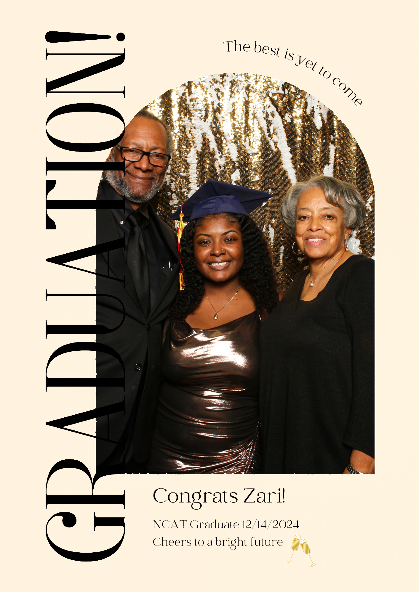 Graduation photo print — Congrats Zari NCAT