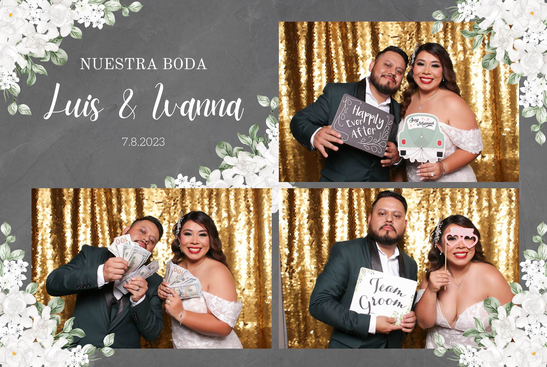 Luis and Ivanna wedding photo strip