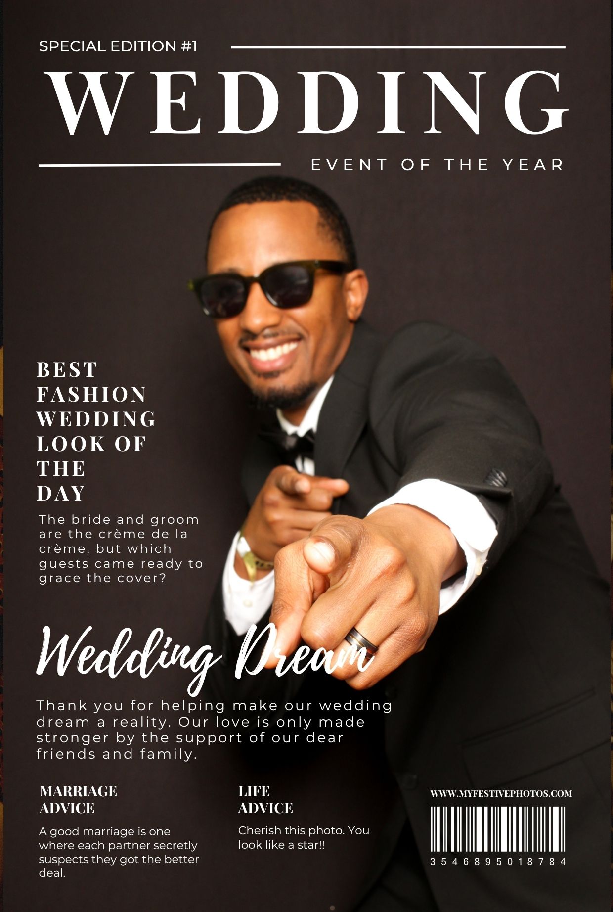 Wedding magazine style photo print